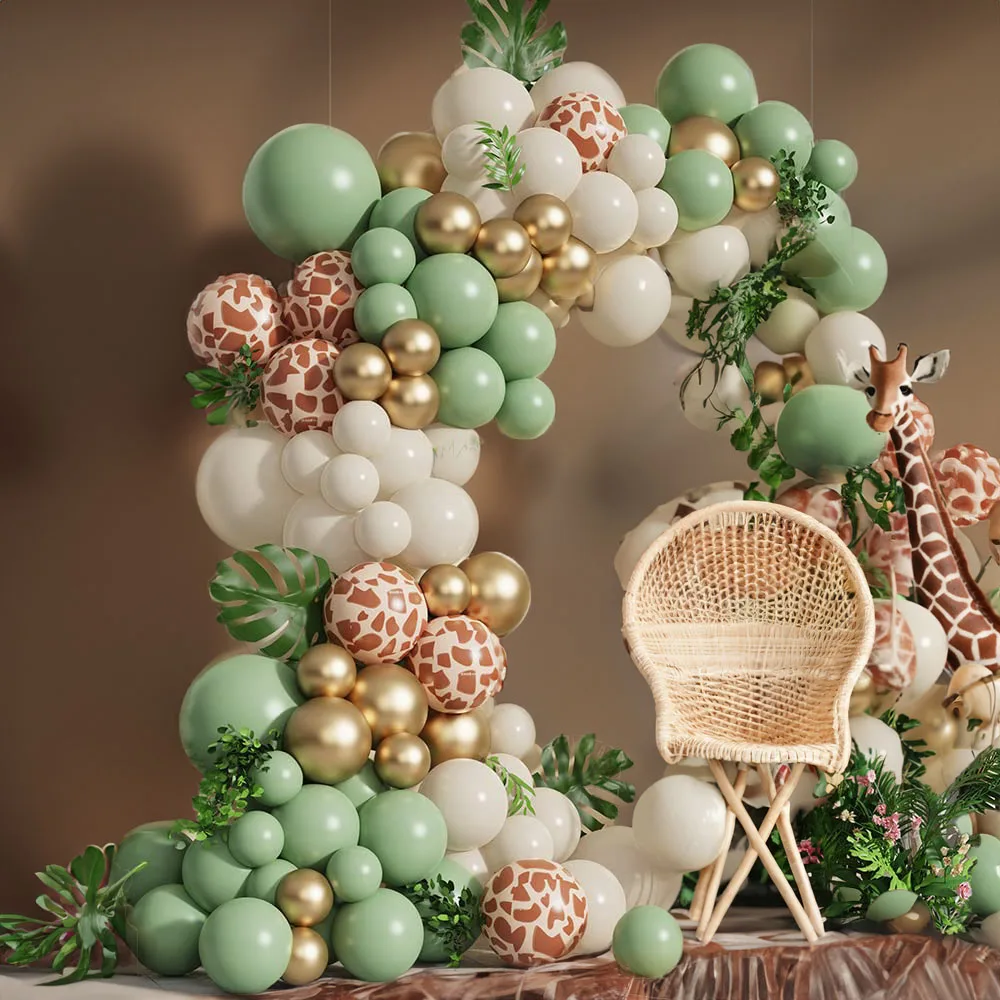 Wedding Day Supply Kit - Jungle Safari Green Balloon Garland Arch