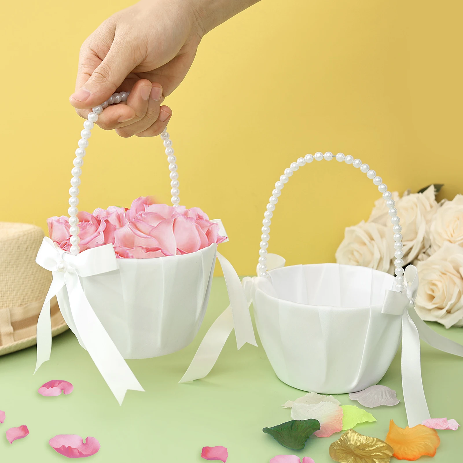 Wedding Ceremony Supply - 2 szt. Koszyczki dla dziewczynki sypiącej
