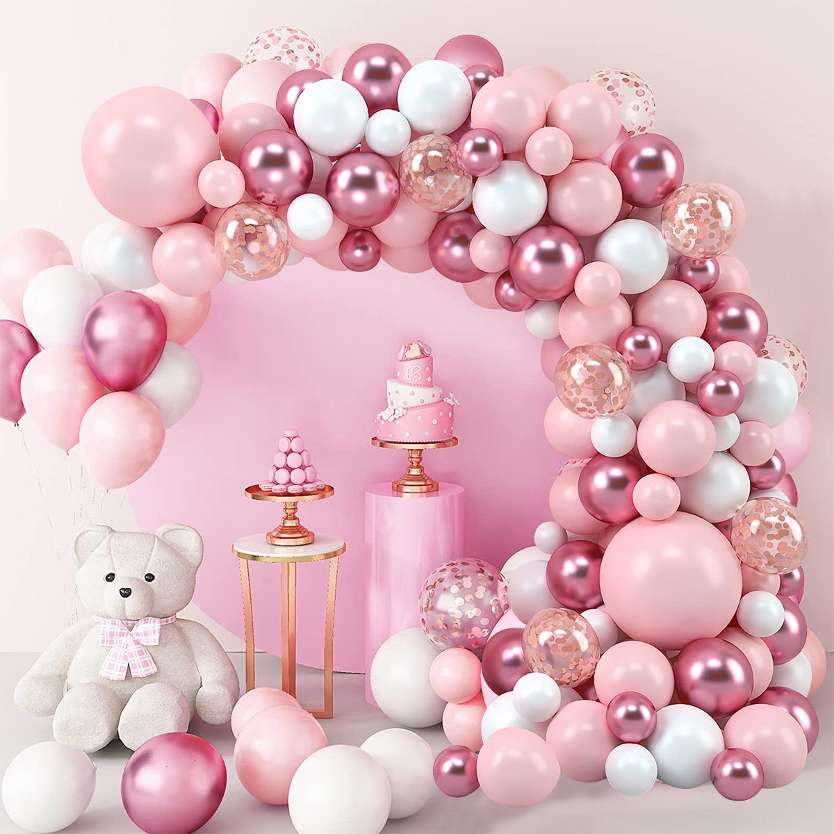 Różowe balony Macaron Garland  – Wedding Day Supply Kit recenzja i cena