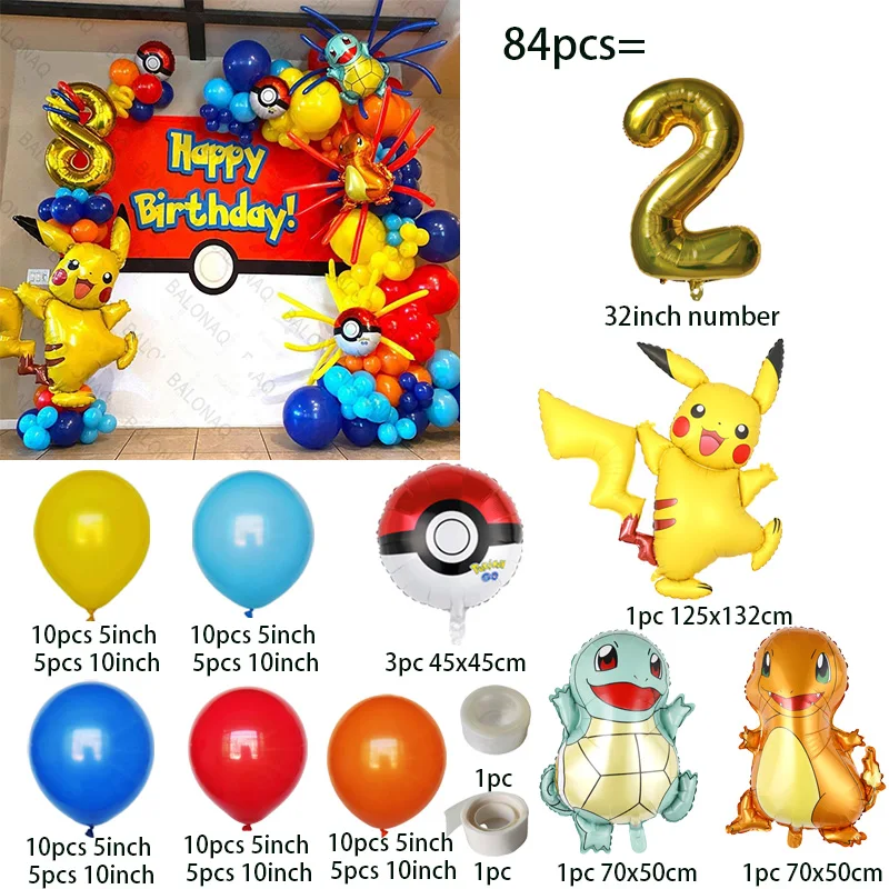 84 szt. Balony Pikachu, girlan – Wedding Day Supply Kit recenzja i cena