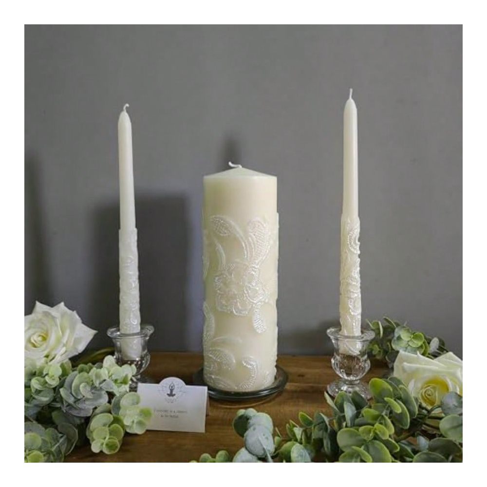 Zestaw kremowych świec ślubnyc – Unity Candle Set recenzja i cena