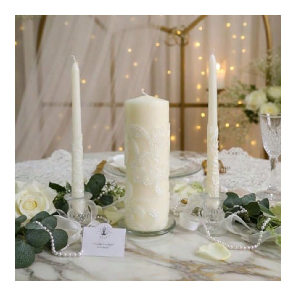 Zestaw kremowych świec ślubnyc – Unity Candle Set recenzja i cena